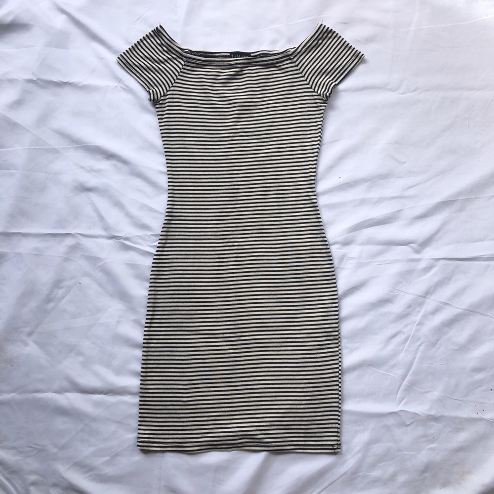 Striped Off the Shoulder Dress